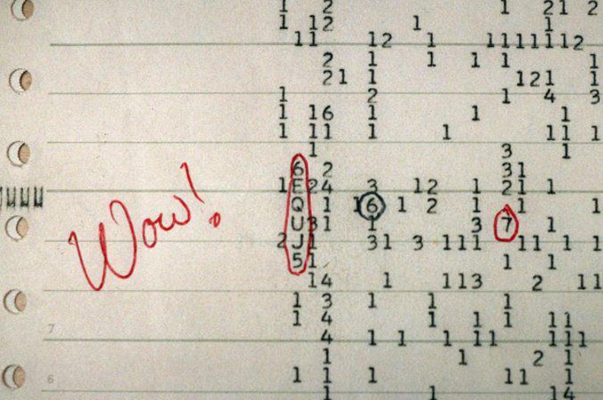 Anotación de la señal Wow! detectada en 1977.