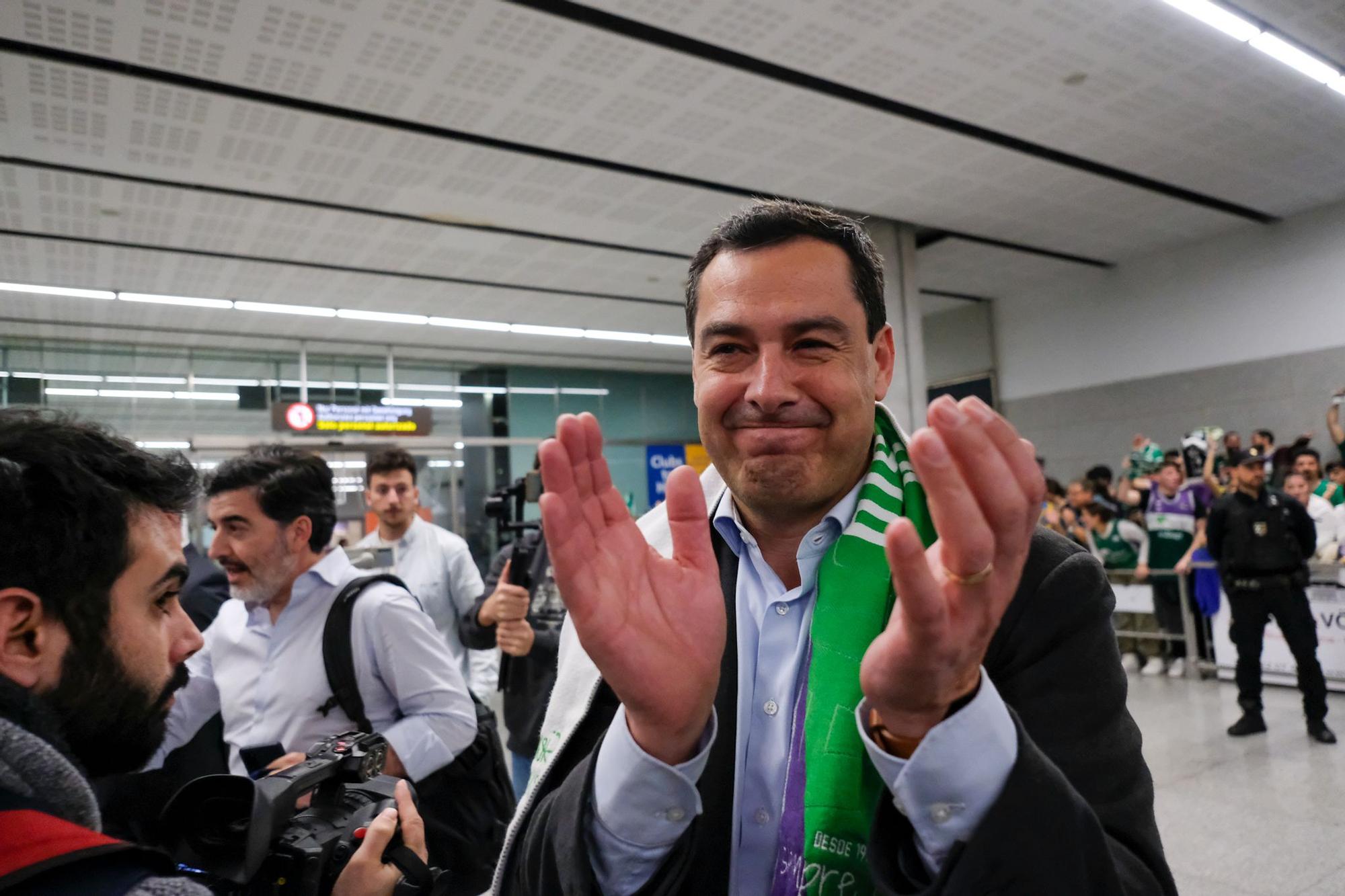 La llegada del Unicaja al aeropuerto de Málaga tras ganar la Copa del Rey