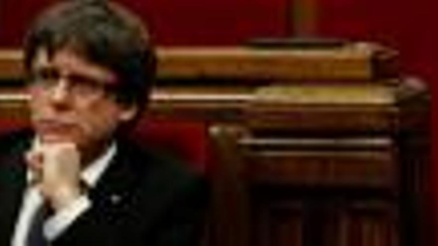 Puigdemont, durant la sessió de dimarts al Parlament.