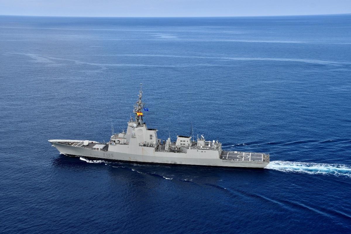 Fragata Cristóbal Colón, parte del Componente Naval de las maniobras Steadfast Dart 26