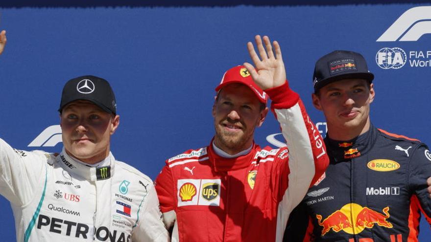 Vettel, junto a Bottas y Verstappen