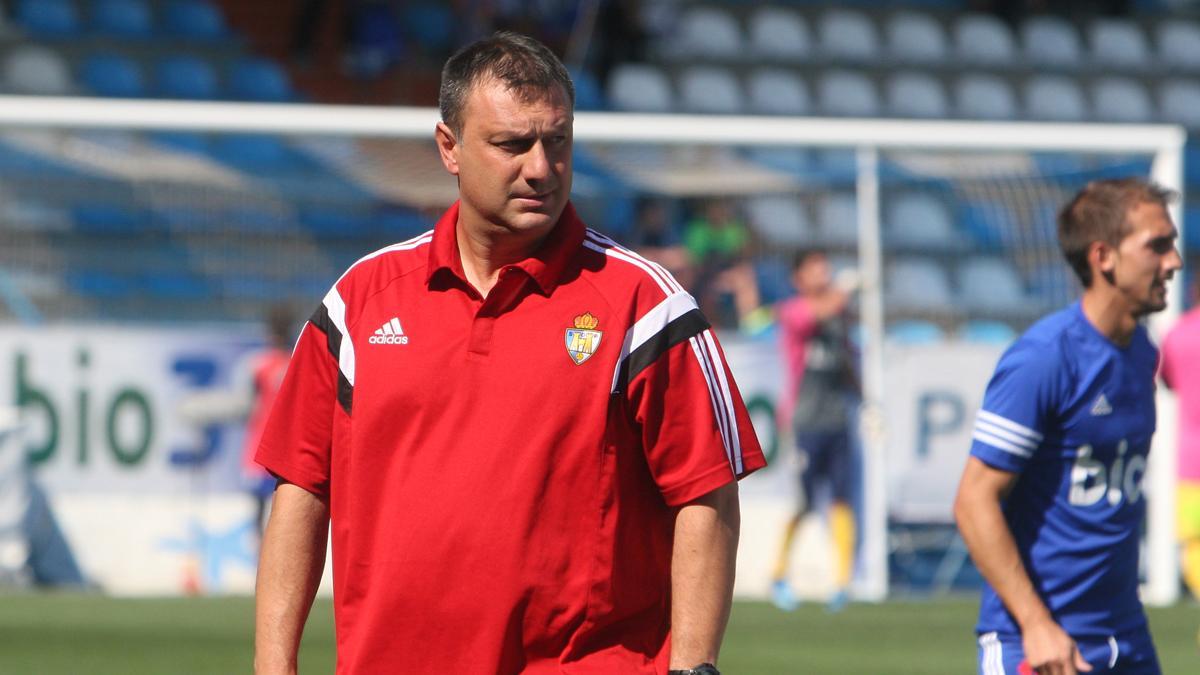 Manolo Díaz durante su etapa en la Ponferradina.