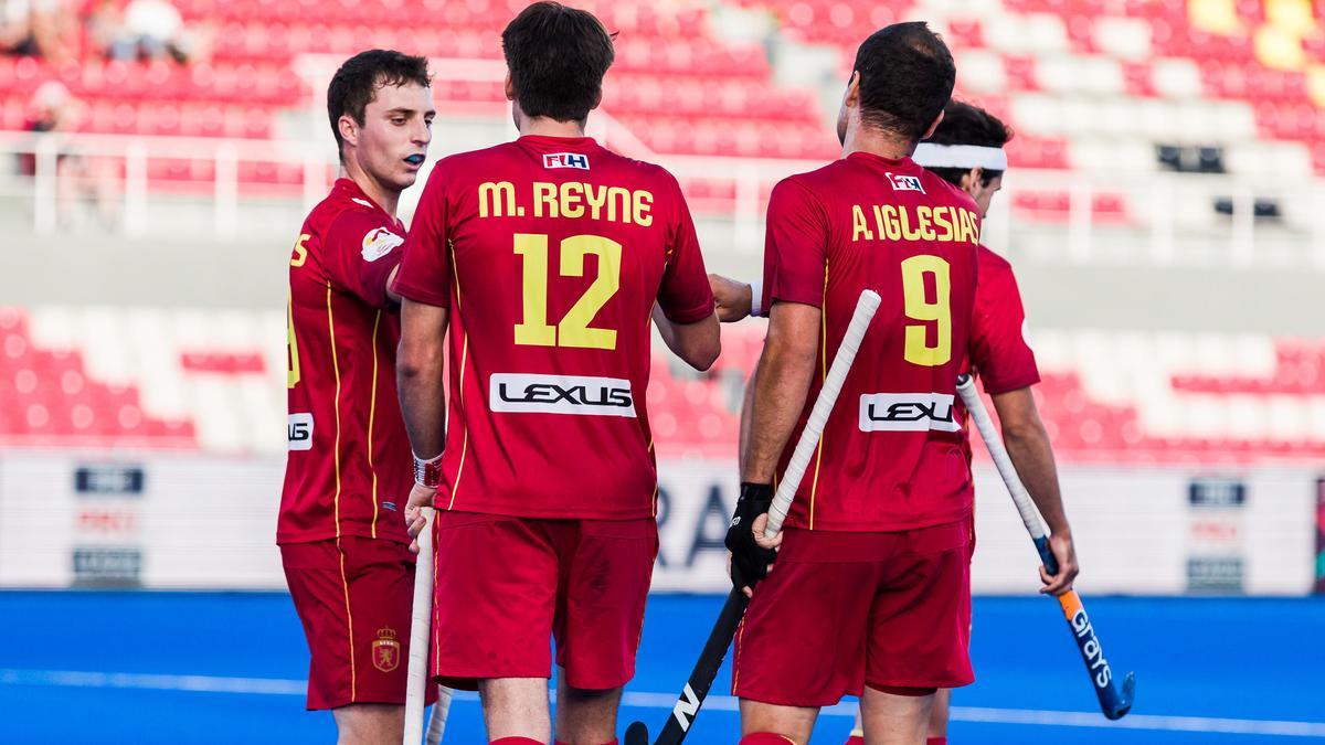 Archivo - Marc Reyné celebra un gol con la selección española.