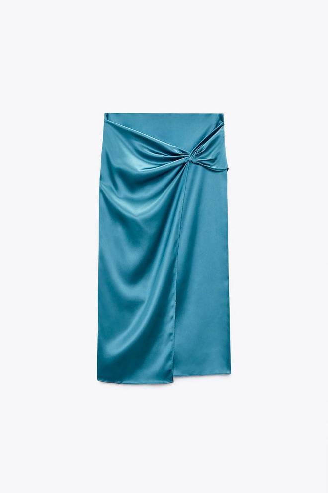 Falda nudo de Zara (precio: 25,95 euros)