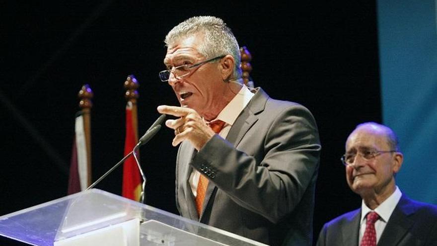 Manolo Sarria durante el pregón de la Feria de Málaga 2014.