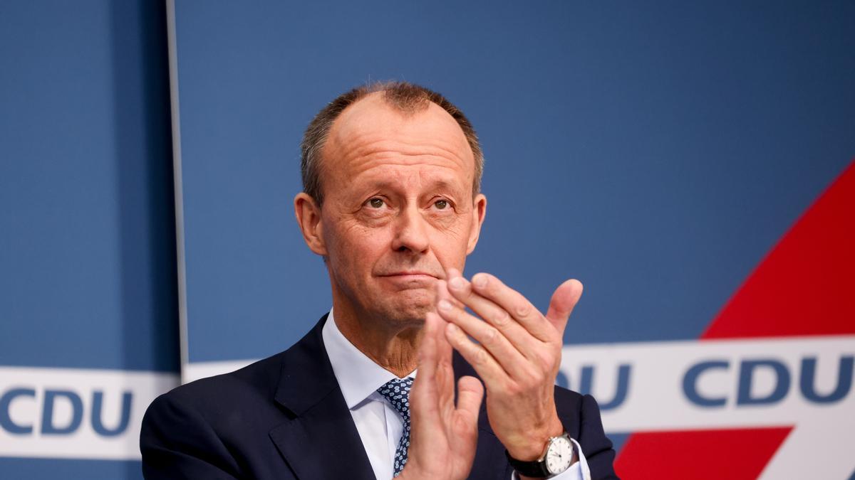 El nuevo líder de la CDU, Friedrich Merz, durante una rueda de prensa en Berlín.