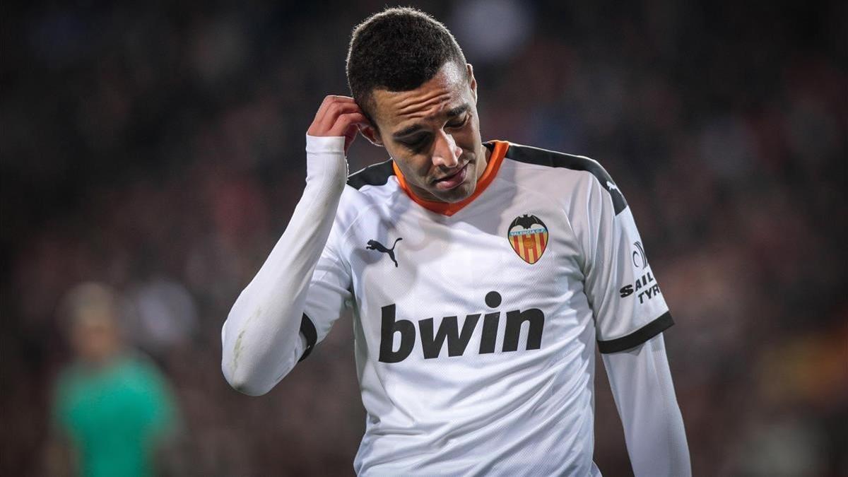 Rodrigo Moreno, en un gesto de pesar en el Valencia-Real Madrid del pasado mes de diciembre.