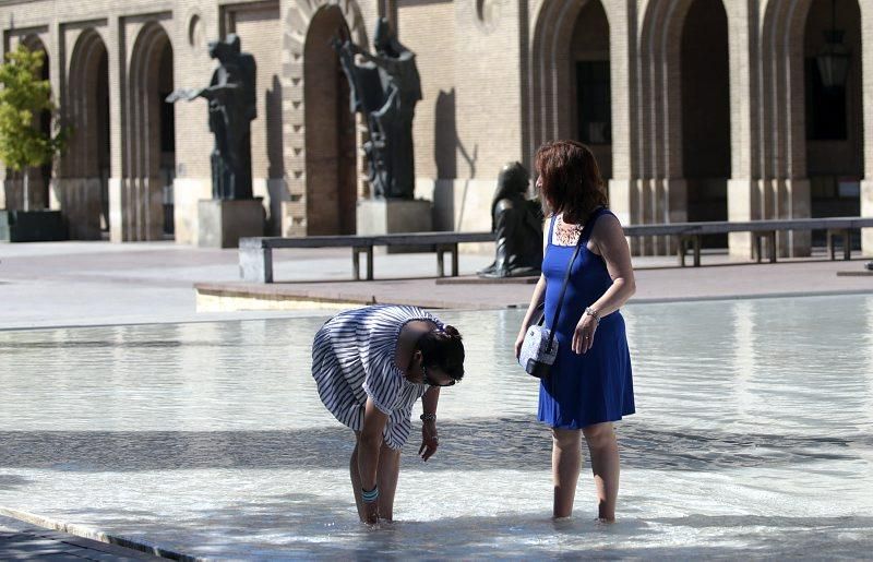 Las mejores imágenes de la ola de calor en Zaragoza