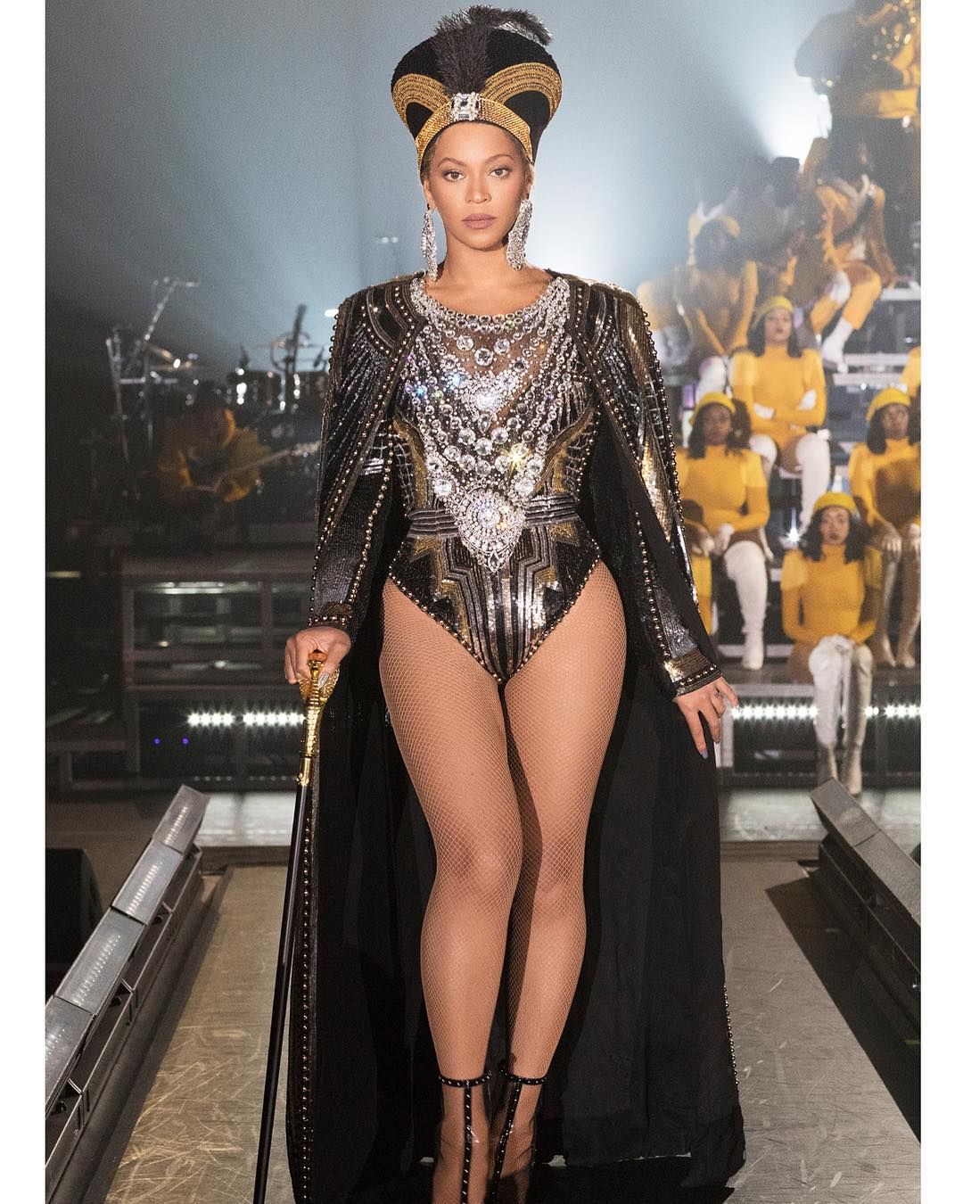 Beyoncé durante su actuación en el Festival de Coachella