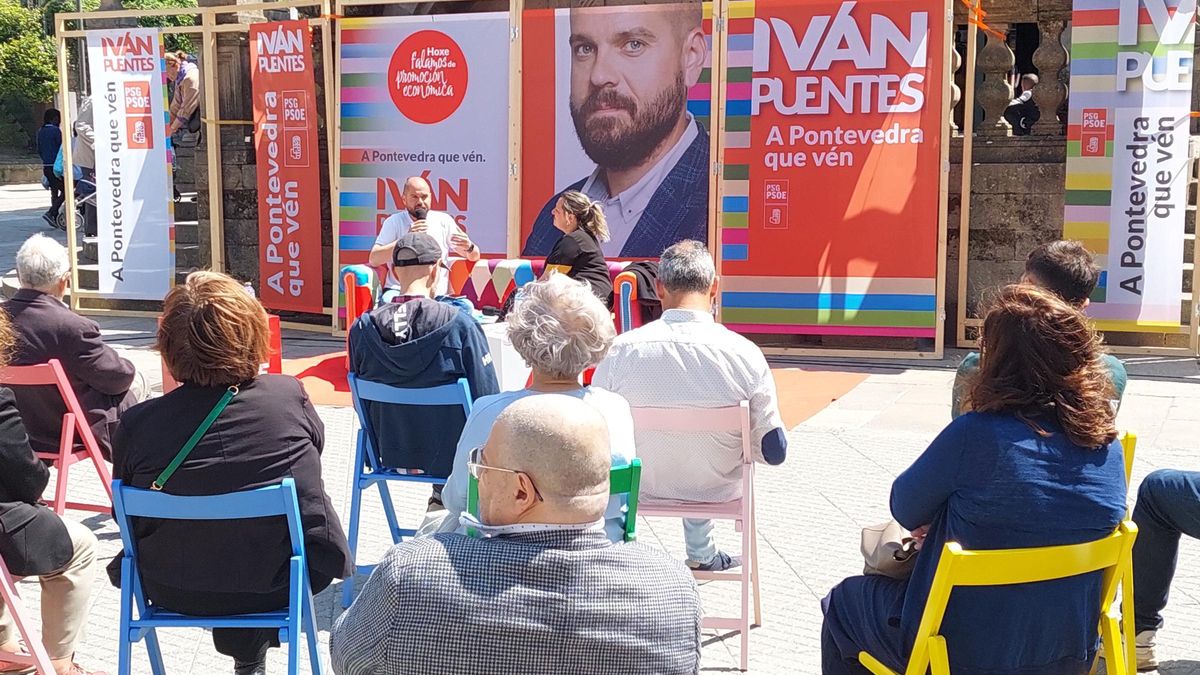 Iván Puentes y Yoya Blanco, en un coloquio electoral sobre promoción económica celebrado este sábado en Pontevedra