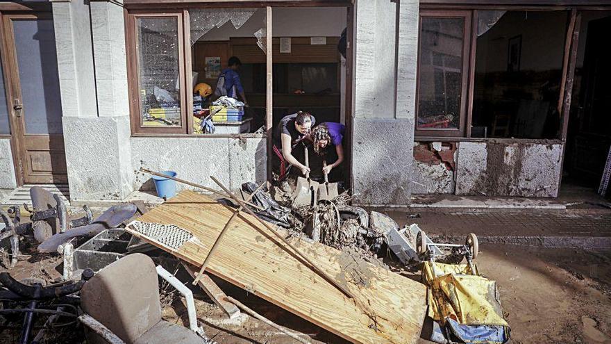 Uno de los inmuebles de Sant Llorenç afectados por las inundaciones del pasado martes.