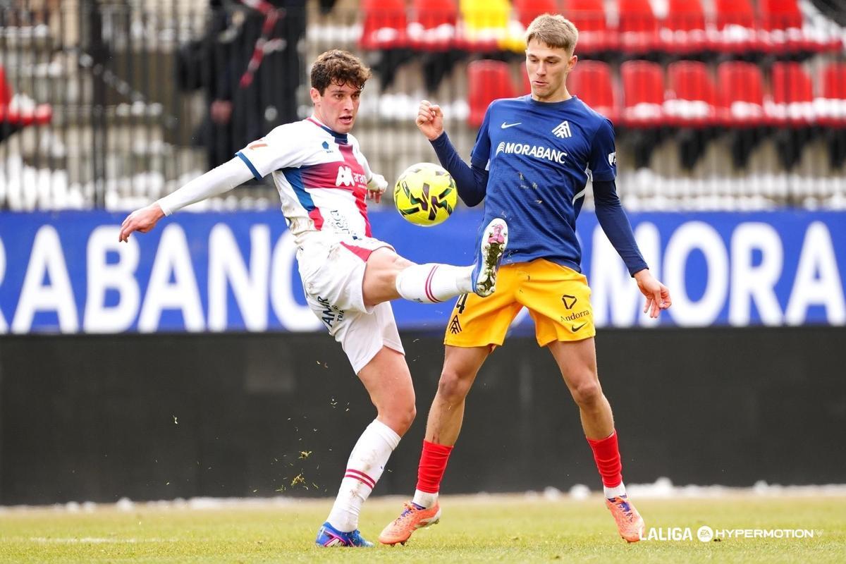 Enol Rodíguez, en el encuentro contra el Andorra a domiclio.