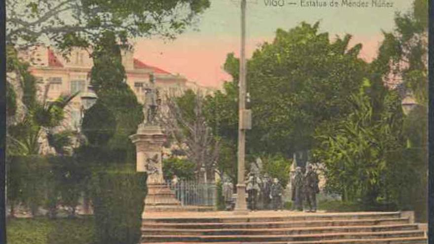 Imagen de la Alameda de Vigo a comienzos del siglo XX.