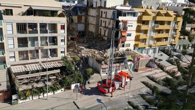 Derrumbe de un edificio de viviendas en Los Cristianos