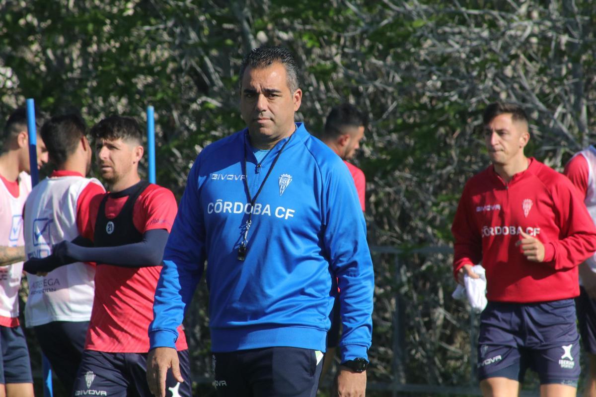 Germán Crespo, en la ciudad deportiva durante un entrenamiento con el Córdoba CF.