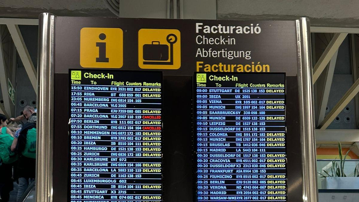 Retrasos y cancelaciones en el aeropuerto de Palma por la tormenta