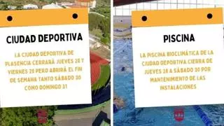 Cierres en la piscina y la ciudad deportiva