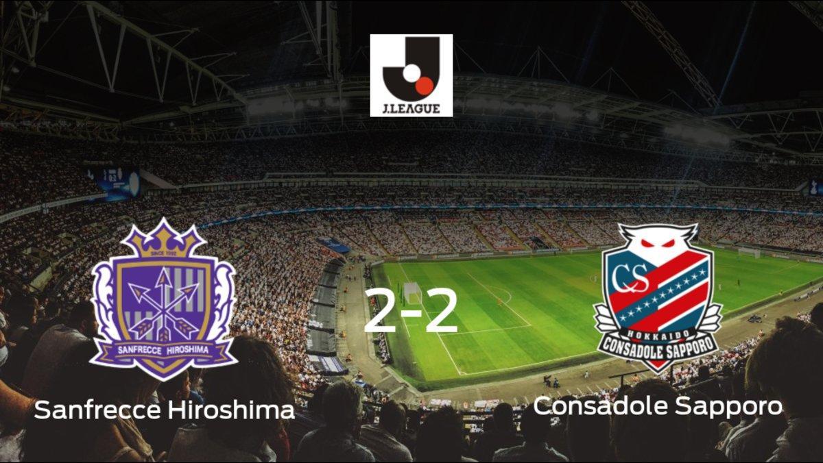 El Sanfrecce Hiroshima y el Consadole Sapporo reparten los puntos tras empatar a dos