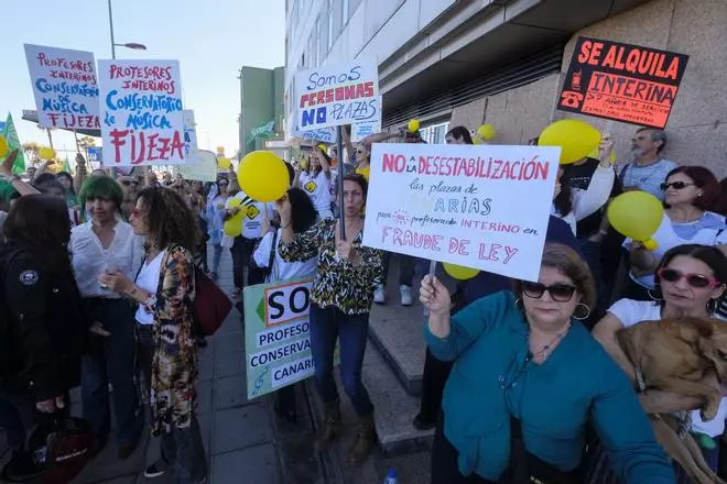 Concentración de interinos de Educación y Justicia