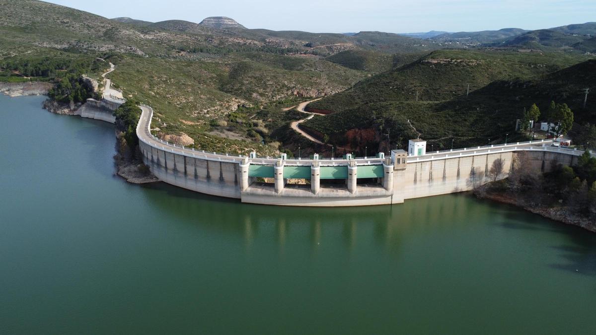 Detalle del embalse de Forata, en 2023.
