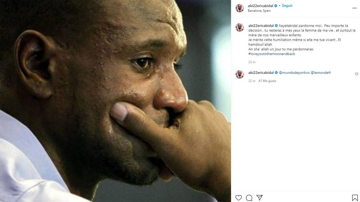 El supuesto post de Abidal en Instagram