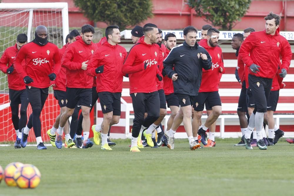 Entrenamiento del Sporting.