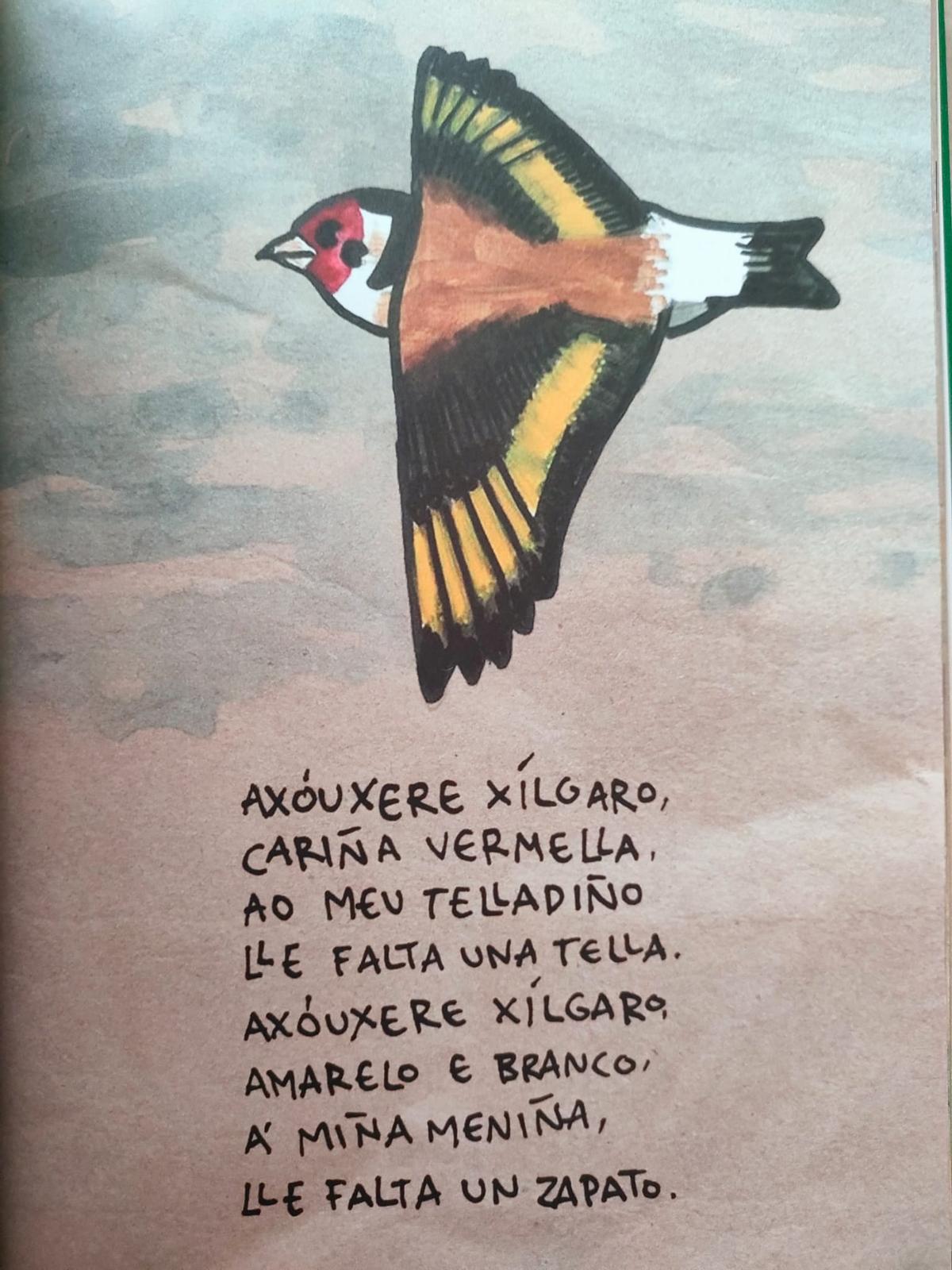 Poema e ilustración del 'xílgaro'.