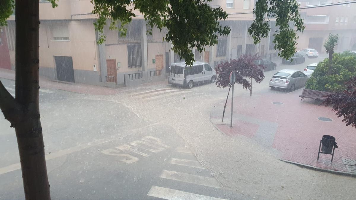 Granizada en Mula.