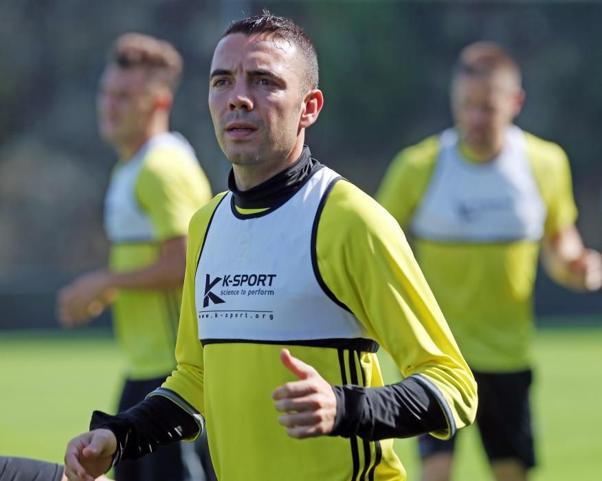 El Celta sigue preparando la cita ante el Real Madrid - Iago Aspas progresa de su lesión y ya hizo parte del trabajo con el resto del grupo