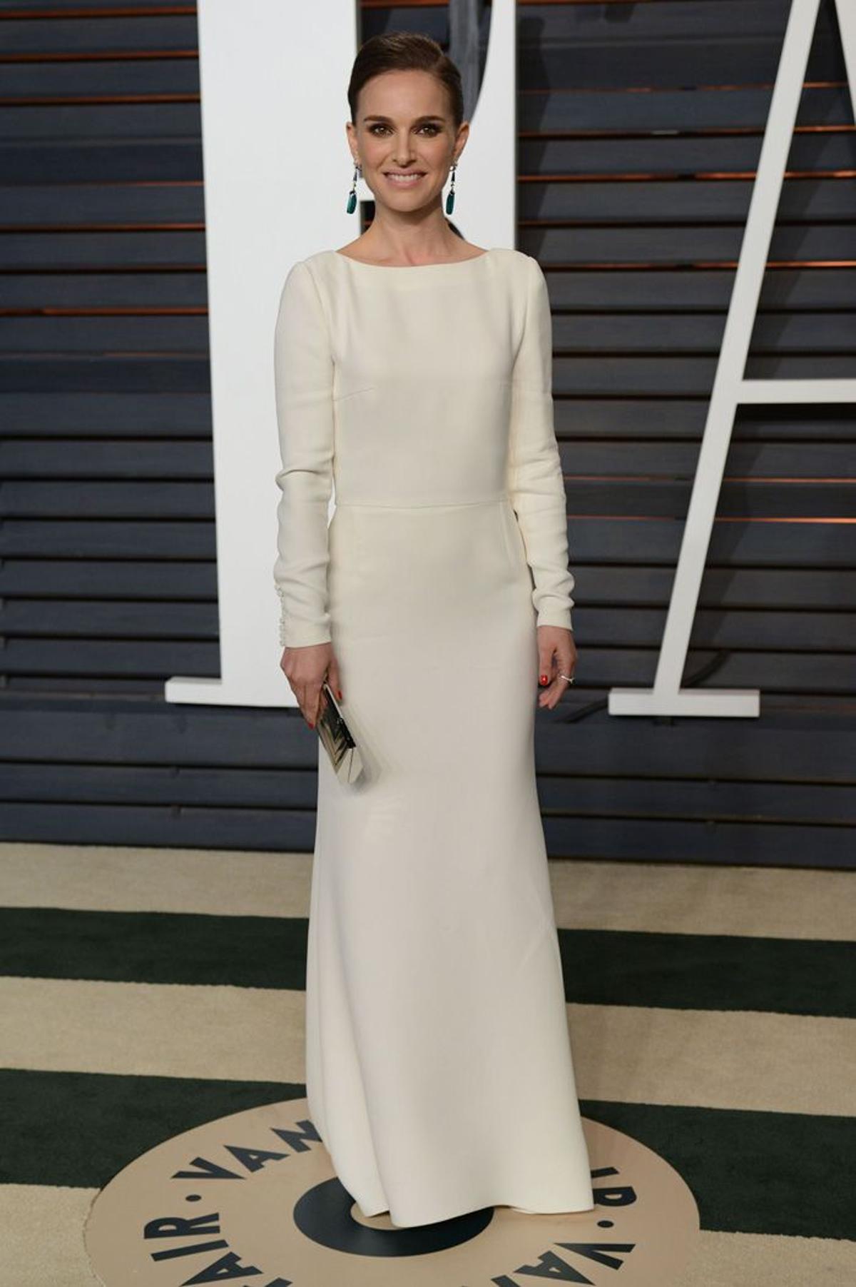 Fiestas Post Oscar 2015, Natalie Portman con vestido blanco