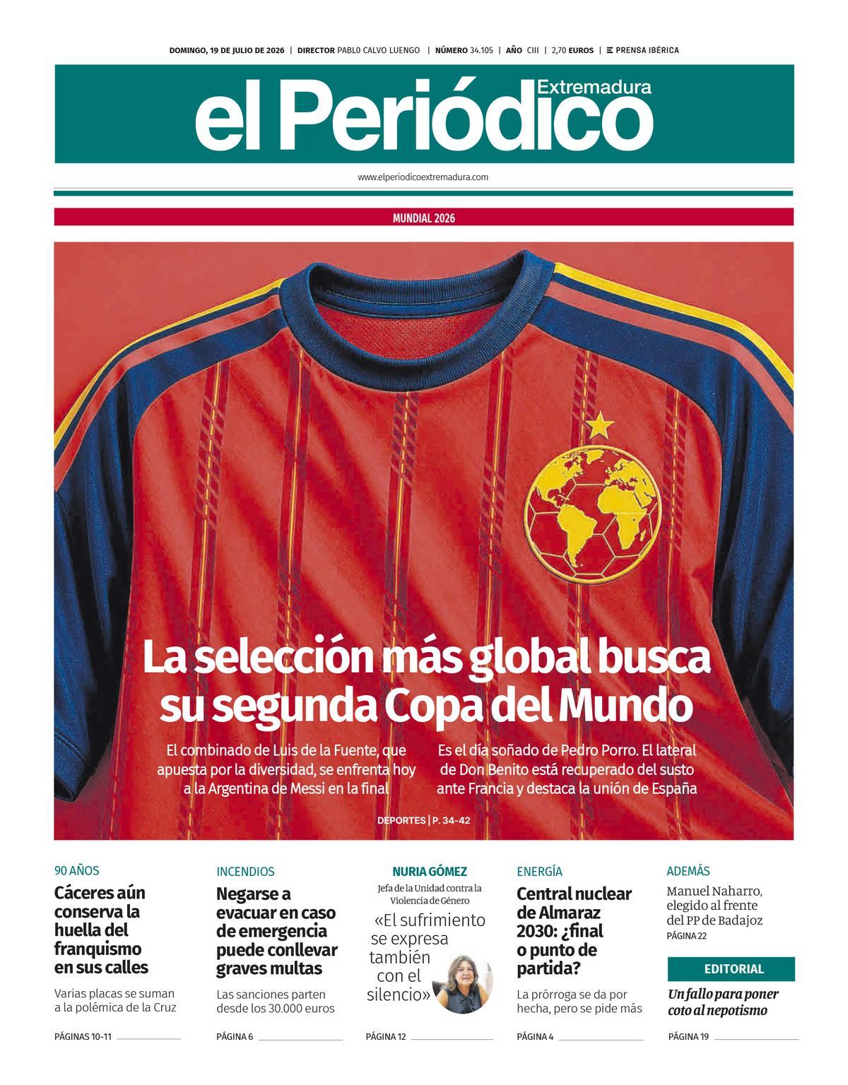 Consulta la portada correspondiente al día 19 de julio de 2026