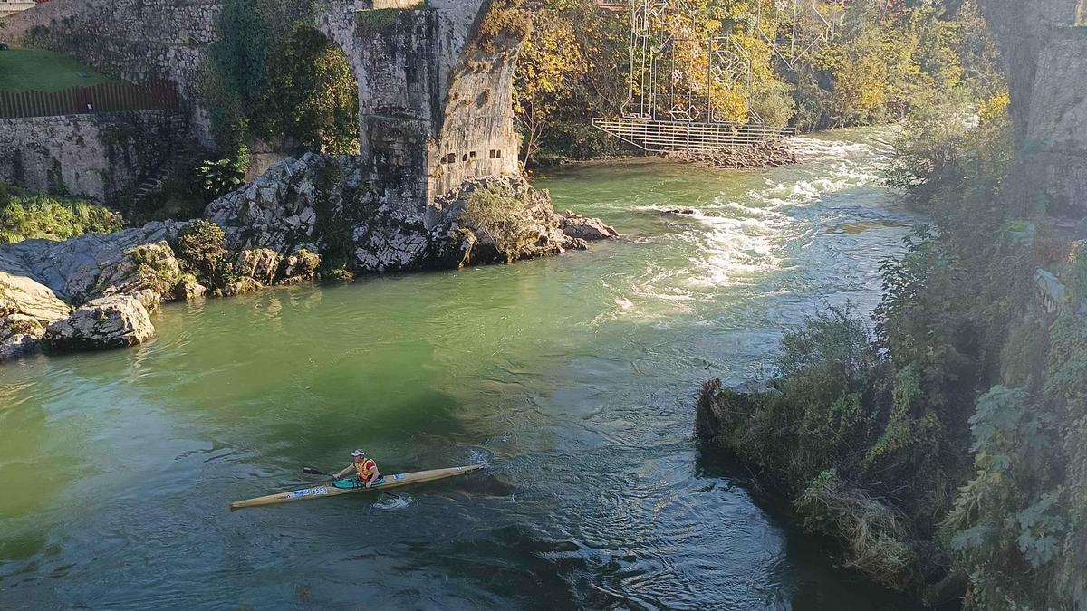 El palista durante su entrenamiento.