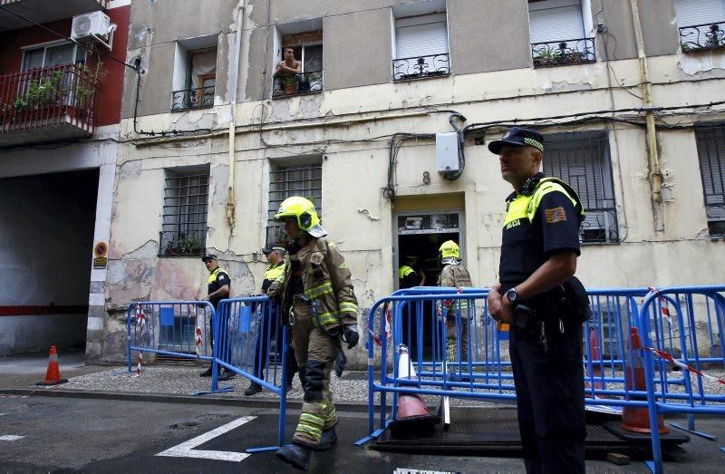 Derrumbe parcial de un edificio en Zaragoza