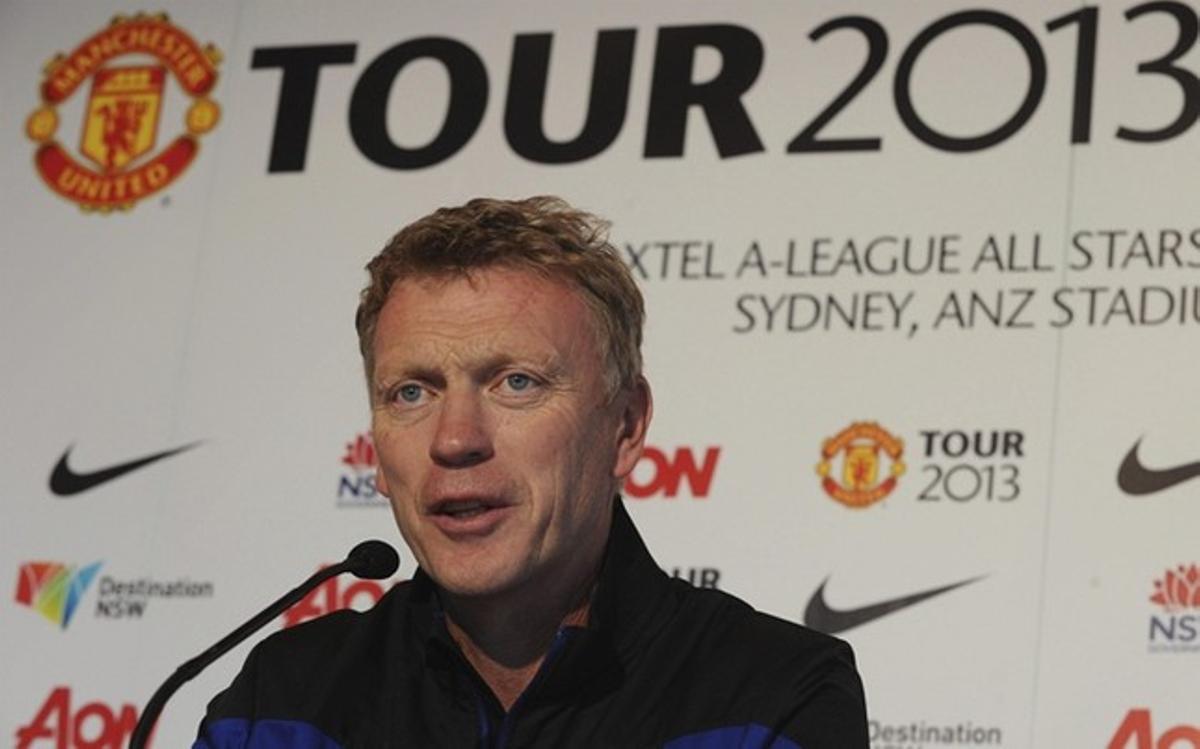 David Moyes durante una conferencia de prensa en la gira por Australia del Manchester United