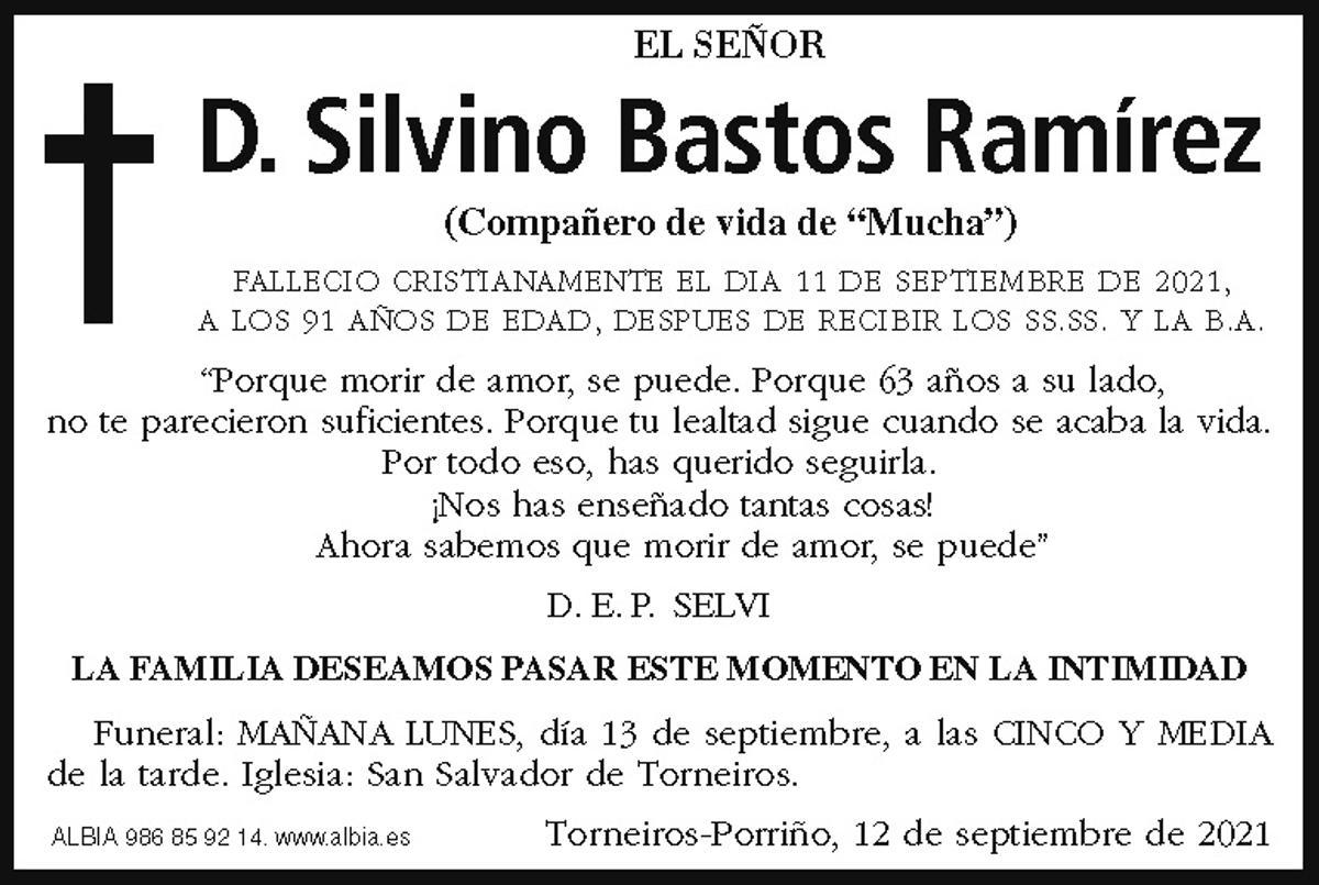 La esquela de Silvino Bastos Ramírez en FARO DE VIGO