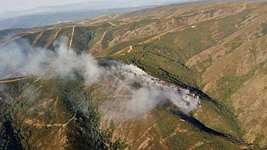 Incendio en el parque natural de O Invernadoiro.