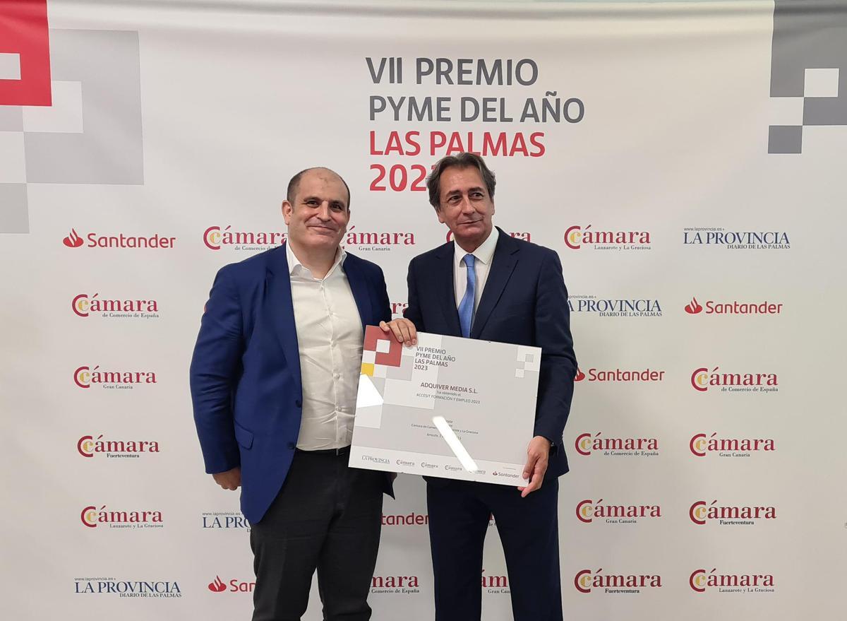 Premio pyme accésit Formación y Empleo a ADQUIVER MEDIA.
