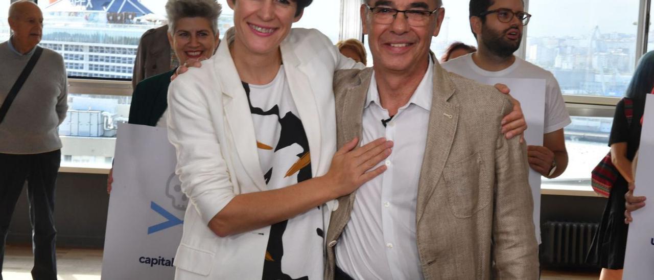 Ana Pontón y Francisco Jorquera, en la presentación de la candidatura del segundo a la Alcaldía.
