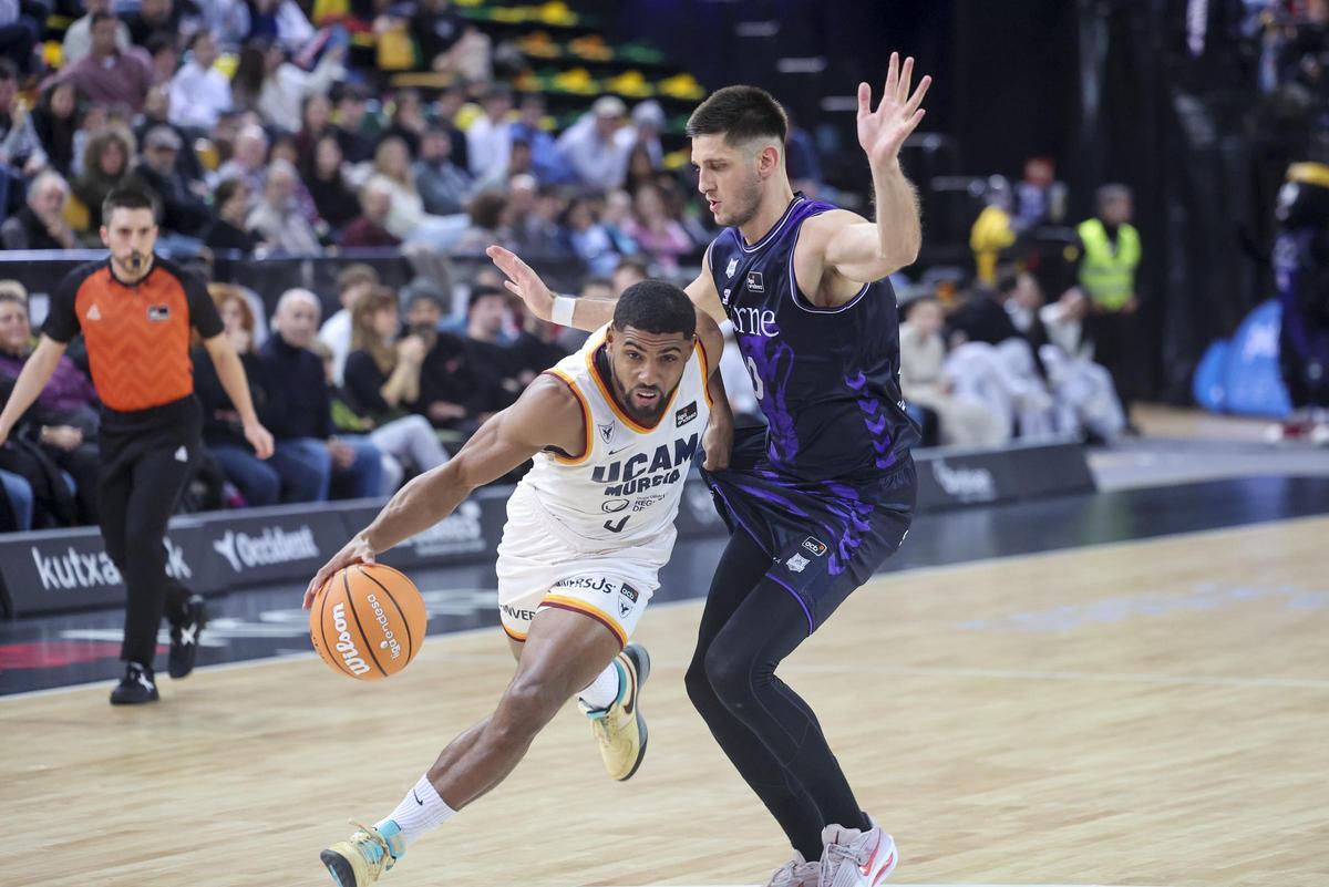 David DeJulius, en el partido Surne Bilbao-UCAM Murcia