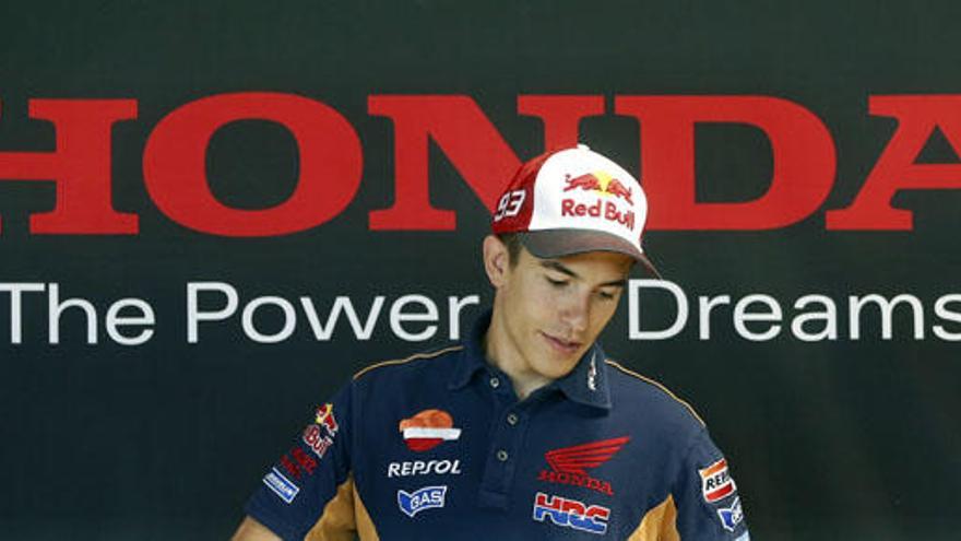 Marc Márquez, durante un acto de Honda.