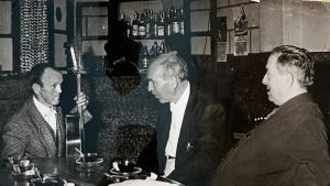 Manuel Magaña (centro) en una visita a Aranda de Moncayo en 1967.