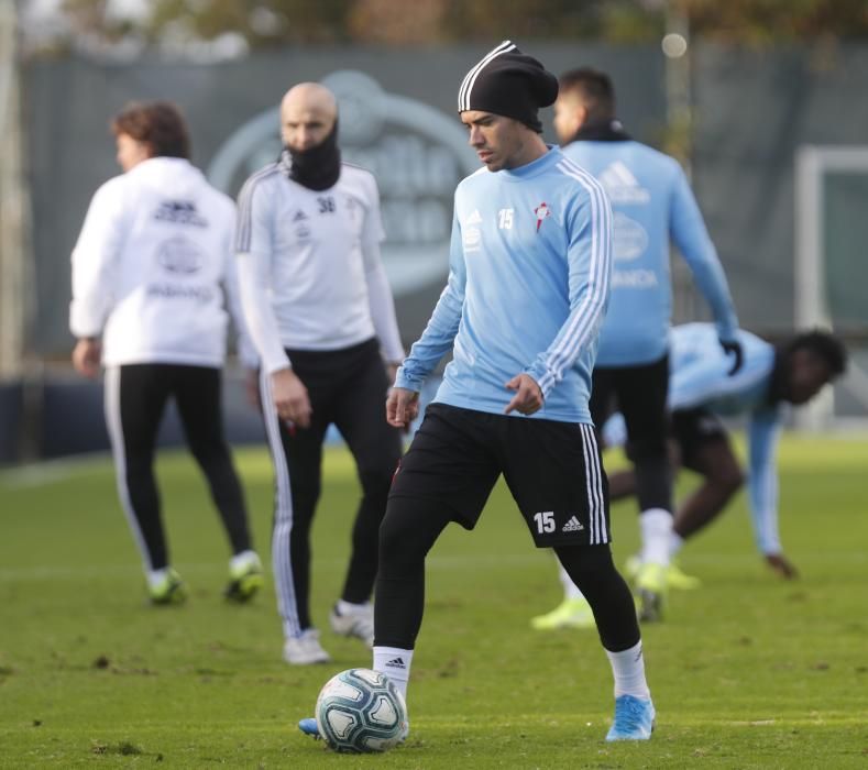 La primera sesión de entrenamiento de Óscar García al frente del Celta