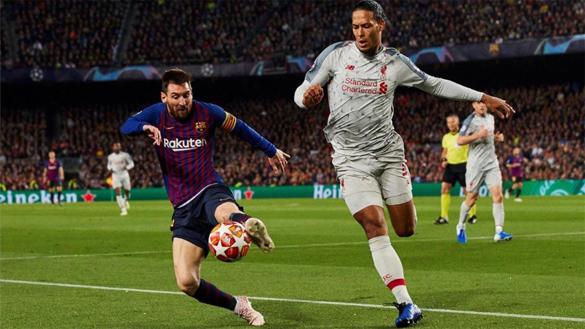 Messi y Van Dijk, la temporada pasada en el Camp Nou