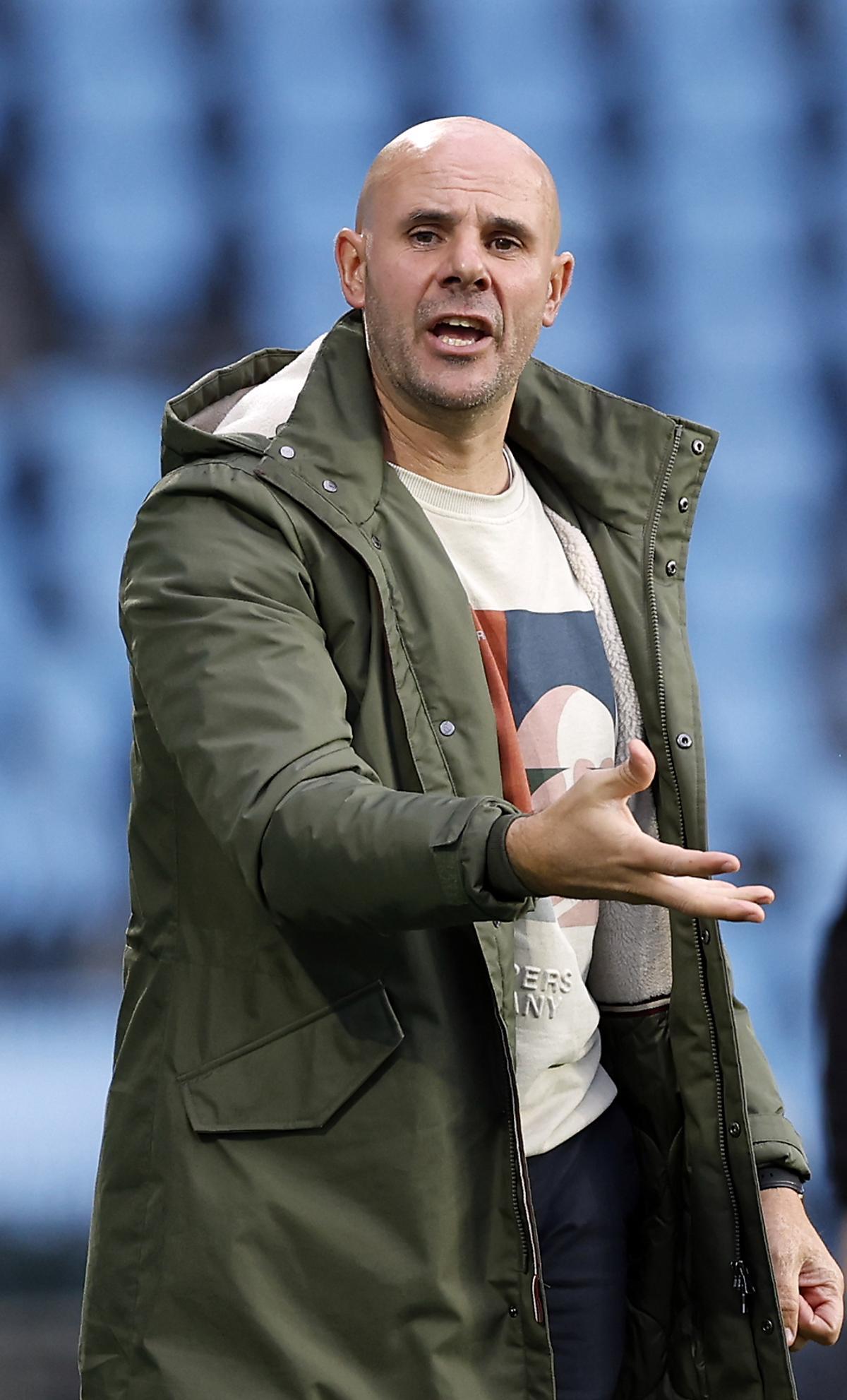 Fredi Álvarez, entrenador del Celta Fortuna, durante el partido contra el Pontevedra en Balaídos