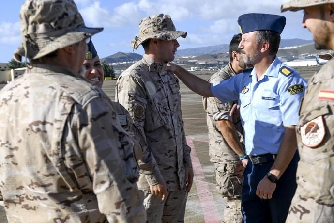 CANARIAS Y ECONOMIA 18-01-2019 BASE AEREA DE GANDO. TELDE-INGENIO. Ejército del Aire. Bienvenida del escuadrón del 10ª contingente del destacamento rappa en Sigonella.  FOTOS: JUAN CASTRO