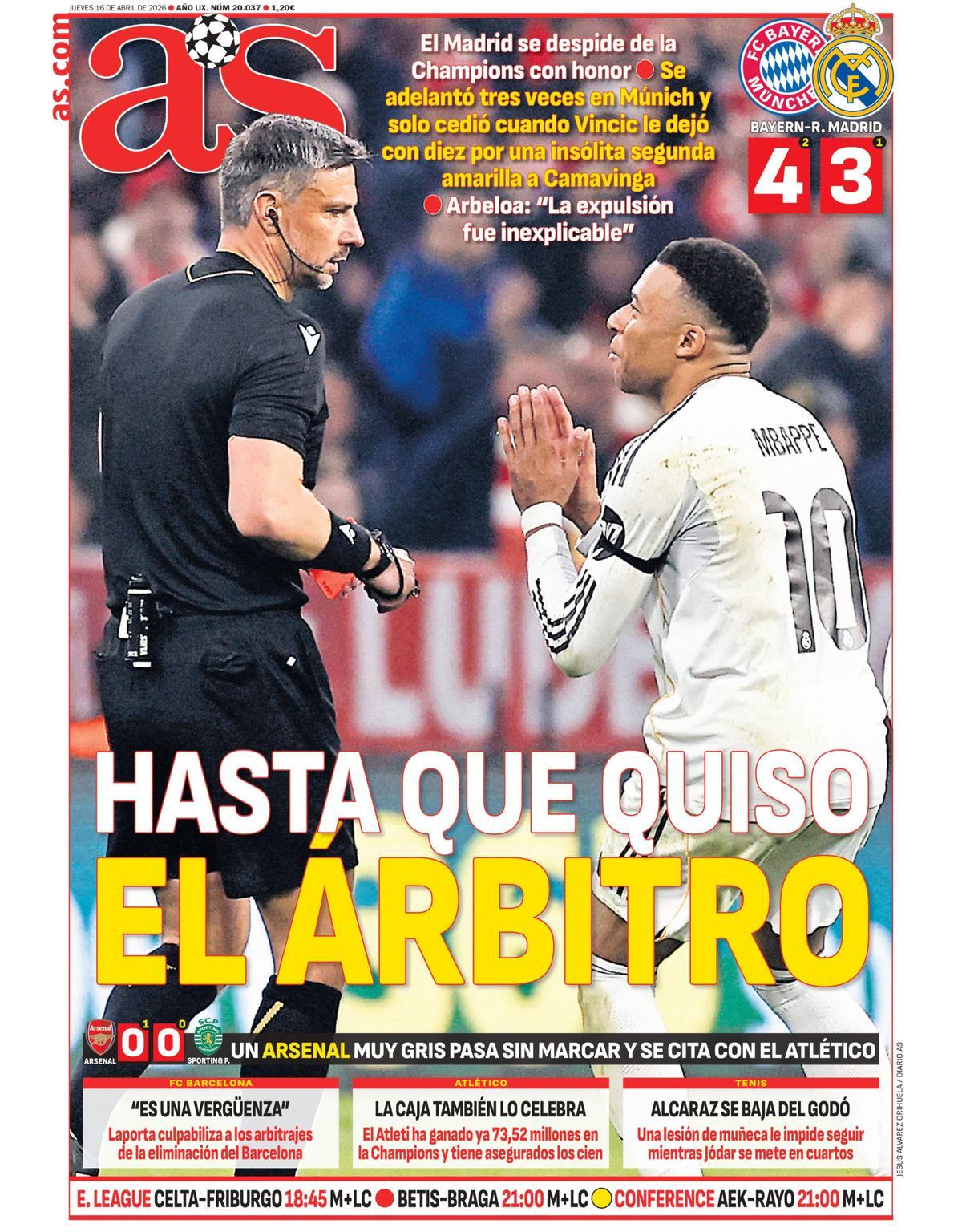 La frustración de la nueva debacle blanca, en las portadas de hoy