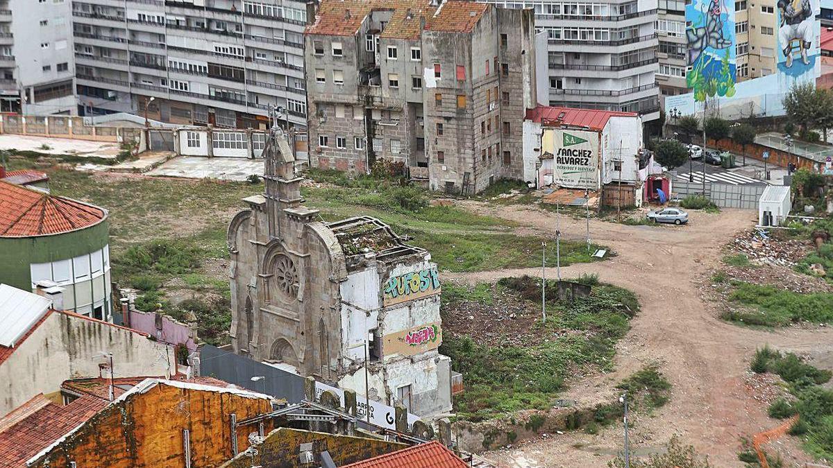 Situación actual del Barrio do Cura tras los trabajos de derribo.