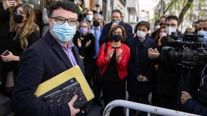 El diputado de ERC, Joan Josep Nuet Pujals, a su llegada al Tribunal Supremo en Madrid.