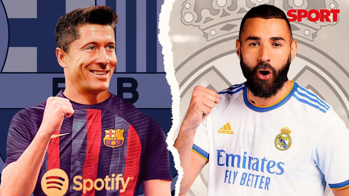 Lewandowski y Benzema, las referencias ofensivas del Barça y el Madrid