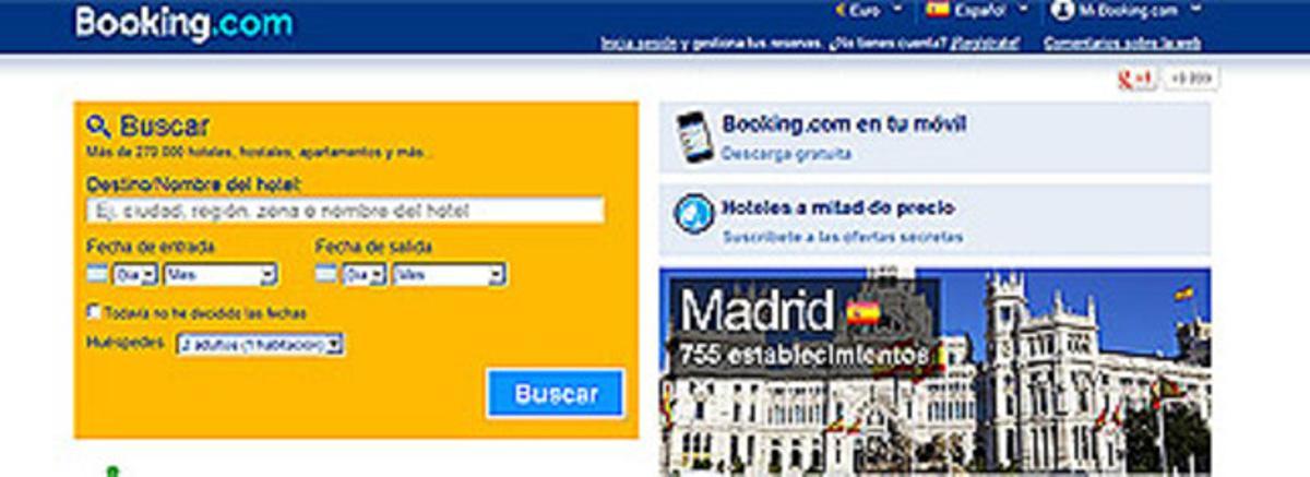 Captura de la web de Booking.com